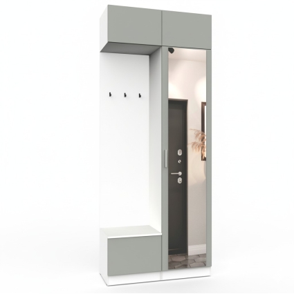 Набор мебели для прихожей "Марсель-202" МР 01-202 В2490 Ш1000 Г420 (ЛДСП Шиншилла серая)